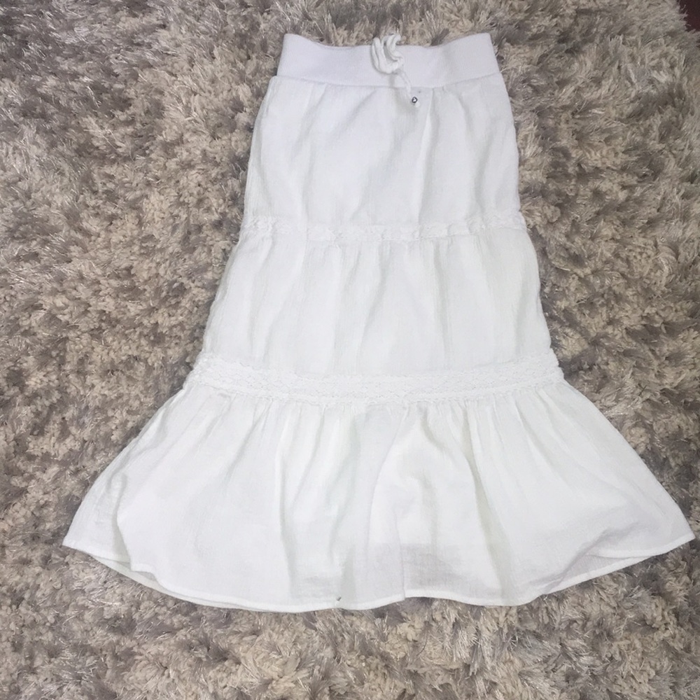 Girl white skirt